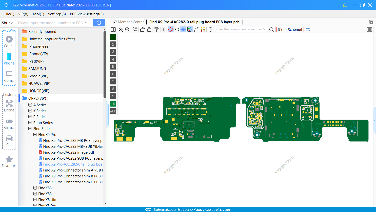 Find X9 Pro-AAC282-0 Tail Plug Board PCB Layer